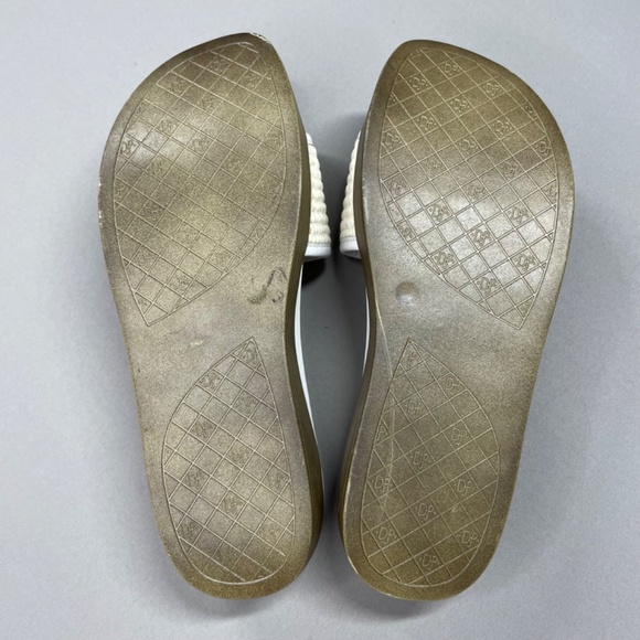 NEW Donald Pliner Shoes Womens 8 white brown Farrah sandal slip on casual - Picture 9 of 11